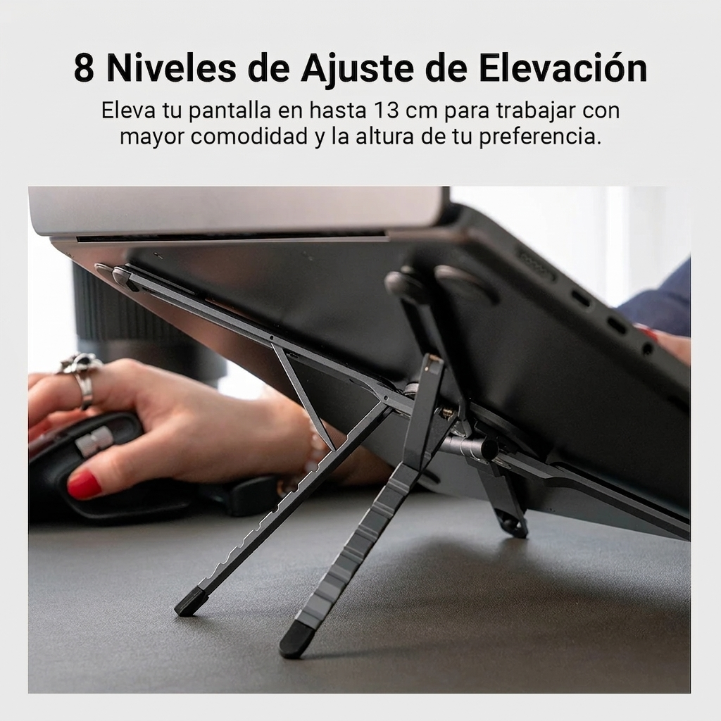 Soporte 4 en 1 para Laptop, Tablet y Móvil